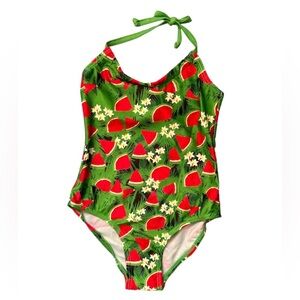 NWT girls watermelon halter neck swimsuit